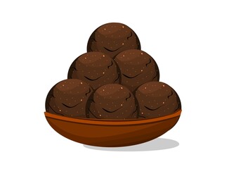 Ragi Laddu,Nachni Laddu Indian Sweets or Mithai Food Vector