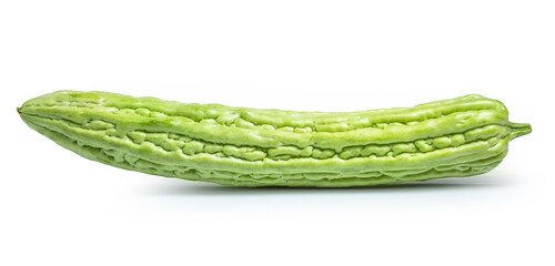 Bitter melon gourd vegetable isolated on white background