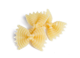 raw pasta isolated on white background