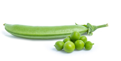 green pea vegetable bean isolated on white background