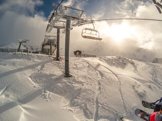 Fotobehang Skiing in the french alps © Marie Gordon
