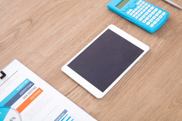 Tablets and calculators and financial information