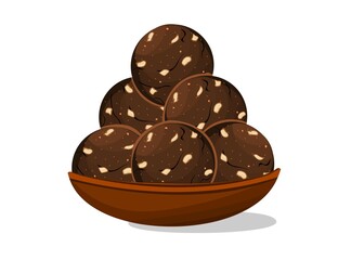 Ragi Laddu,Nachni Laddu Indian Sweets or Mithai Food Vector