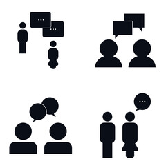 Set of business people related Vector, thin line icons. Contains meeting icons, communications. White background EPS Vector