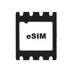 eSIM/イーシム：新しいSIM規格・スマートフォン内蔵のデジタル化本体一体型SIM「eSIM」- 手描きイラスト