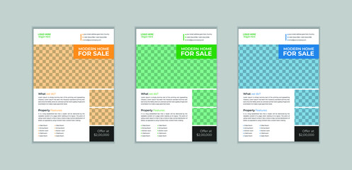 Real estate broker flyer and poster template. Home Sale Flyer. Flyer concept.