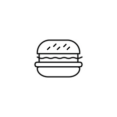 Hamburger thin line icon isolated on white background, outline icon EPS Vector