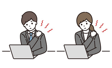 ビジネスマン ビジネスウーマン 肩こり パソコン