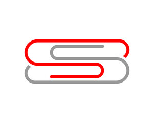 S Letter with two paperclip
