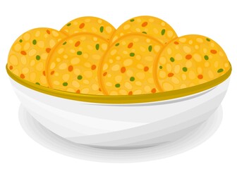Boondi laddu Indian Sweets or Mithai Food Vector