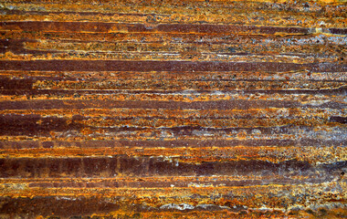 Closeup Rusted Galvanized iron plate, Rust metal surface texture, old weathered rusted corroded stained texture for background