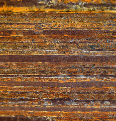 Closeup Rusted Galvanized iron plate, Rust metal surface texture, old weathered rusted corroded stained texture for background