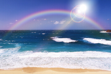 海と虹