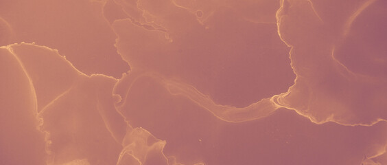 Ink Golden Pattern. Brown Volcanic Splash. Orange 