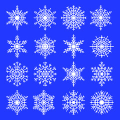 Set of snowflakes, vector illustration	