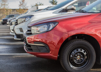 Cars For Sale Stock Lot Row.