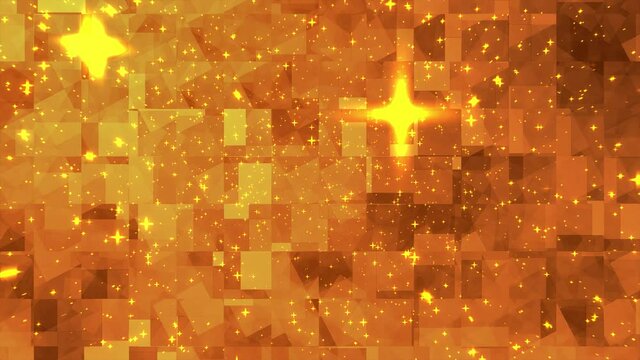 Golden square in motion background with shining stars.
[2021] New 4K Resolution
