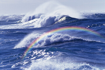 波と虹