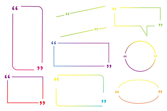 Vector frame for text with quotes. Bubble box for quotes. Borders for comment. Stock image. EPS 10.