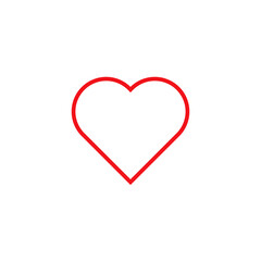 Heart shape, thin line, outline medical icon isolated on white background EPS Vector
