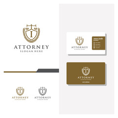 letter I law logo design and business card