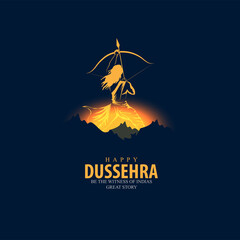 innovative vector illustration of Happy Dussehra festival of India. - obrazy, fototapety, plakaty
