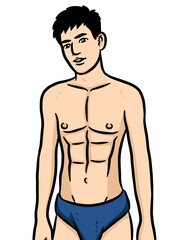 Fototapeta premium cartoon cute man on white background