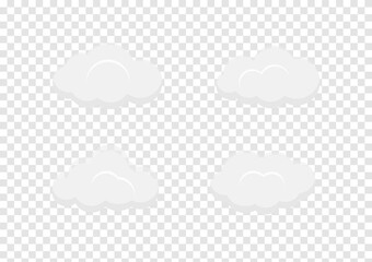 white cloud banner vector isolated on transparency background ep77