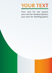 Flag of Ireland, the template for the award, an official document with the flag and symbol of the Republic Of Ireland