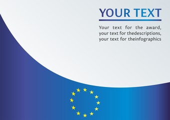 Flag of Europe, European Union, the template for the award, an official document with the flag and symbol of the Council Of Europe