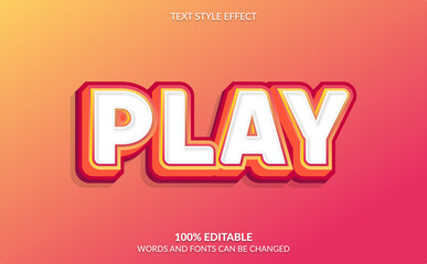 Fototapeta na wymiar Editable Text Effect, Video Game, Play Text Style