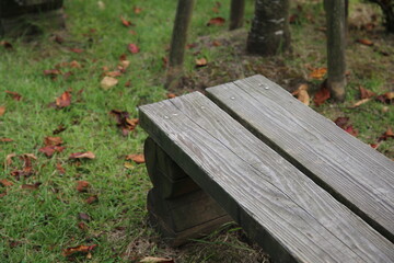 Naklejka premium 木のベンチ