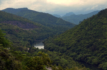 Fototapeta na wymiar Erawan National Park, Thailand - View from Srinagarind Dam