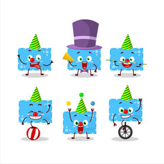 Cartoon character of blue christmas envelopes with various circus shows