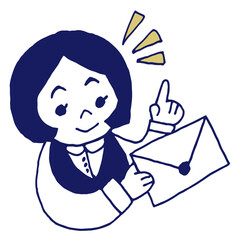 メールを持つ女性