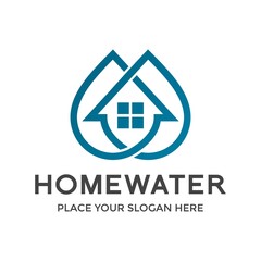 Home water vector logo template. This design use house symbol. Suitable for business and building.