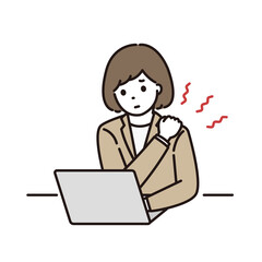 ビジネスウーマン 肩こり パソコン