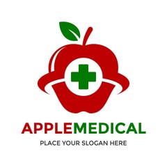 Apple medical vector logo template. This design use fruit symbol. Suitable for medical and food business.