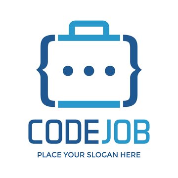 Job code vector logo template. Bag and script symbol design. Suitable for business.