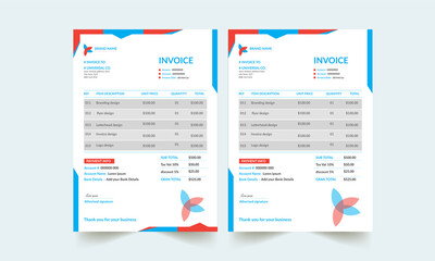 Simple A4 Invoice template design