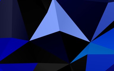 Dark BLUE vector low poly cover.