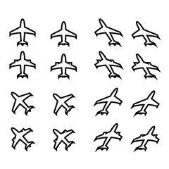 Air plane icon set