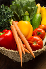 Vegetarian food concept. Fresh and organic vegetables Healthy food and healthy eating.