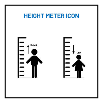 Height People Icon Isolated Sign Symbol Vector Illustration - Black Vector High Quality