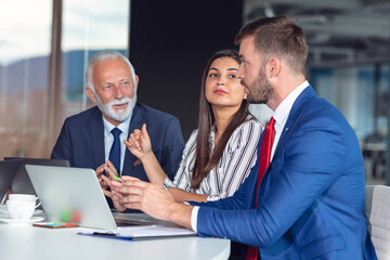 Business team having meeting in office. Diversity.