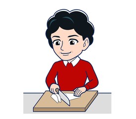 Elderly woman wearing a fashionable perm