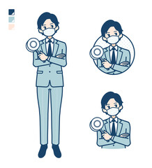 simple suit businessman mask_Think-answer