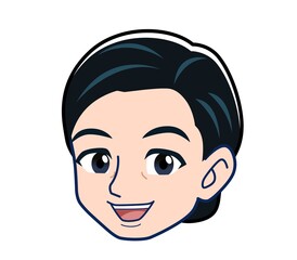 Middle-aged woman in red ribbon uniform