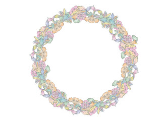 üppig verzierter runder Barock Rahmen