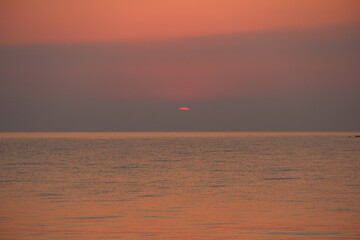 red sea dawn from the sea in summer